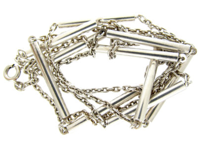 Silver Bar & Trace Link Chain