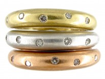 Three Three Colour Gold & Diamond Set Rings