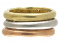 Three Three Colour Gold & Diamond Set Rings