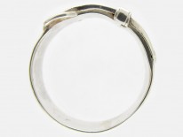 Victorian Wide Silver Buckle Ring