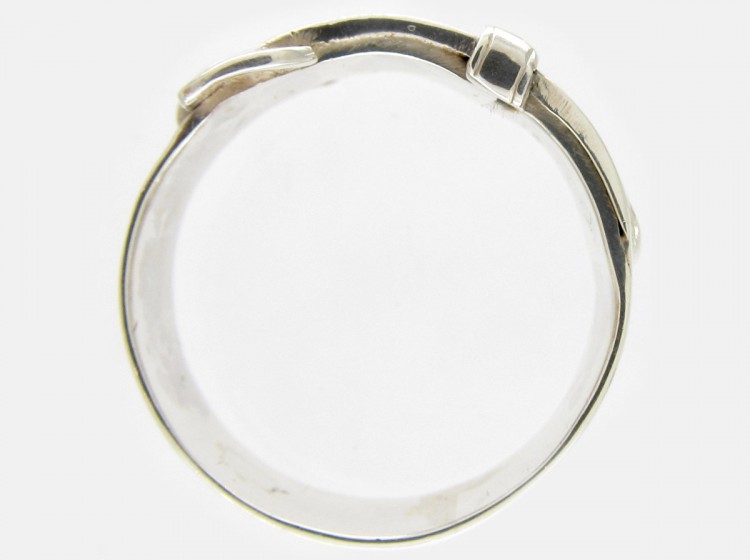 Victorian Wide Silver Buckle Ring