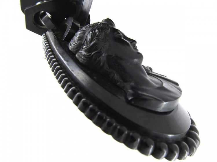 Vulcanite Victorian Cameo Necklace