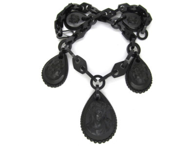 Vulcanite Victorian Cameo Necklace