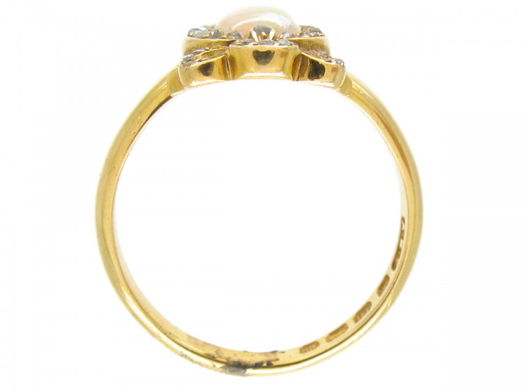 Victorian Heart Shaped Opal & Diamond Ring