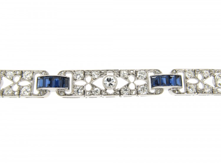 Sapphire & Diamond Art Deco Bracelet