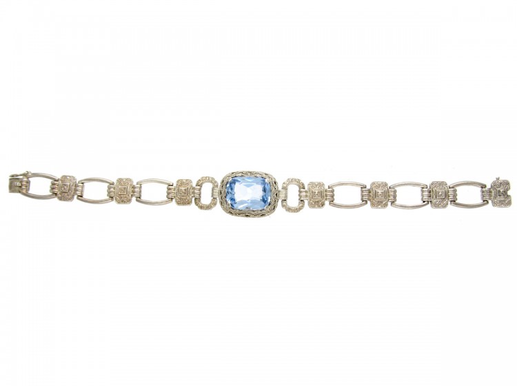 Art Deco Silver & Paste Bracelet