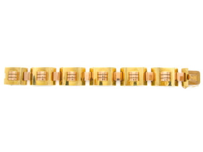 18ct Two Colour Gold Art Deco Bracelet