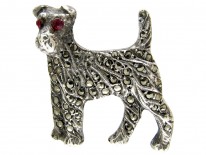 Silver & Marcasite Terrier Brooch