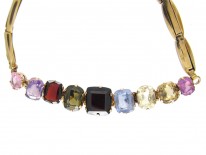 Multi Gem Stone Gold Edwardian Bracelet