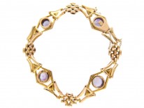 Edwardian Amethyst 9ct Gold Gate Bracelet