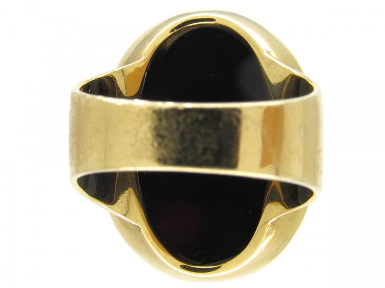 Neoclassical Sardonyx Intaglio Ring of a Grecian Man
