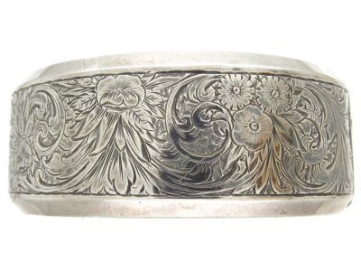 Victorian Engraved Silver Bangle