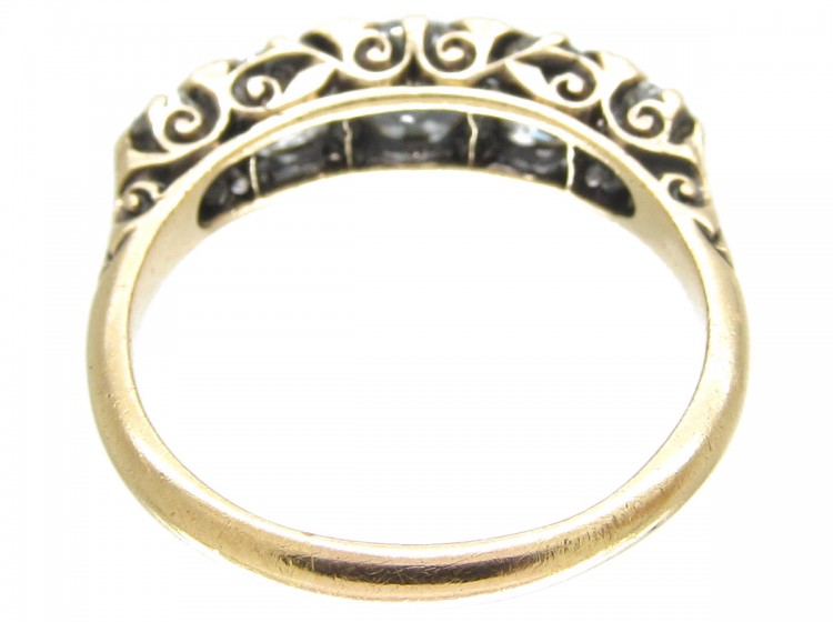 Victorian Five Stone Diamond Half Hoop Ring