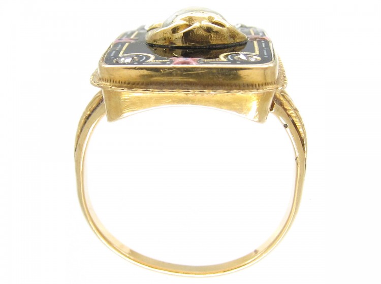Early 19th Century Swiss Enamel Miniature Ring
