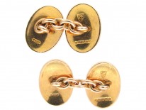 9ct Gold Edwardian Oval Cufflinks