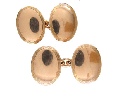 9ct Gold Edwardian Oval Cufflinks