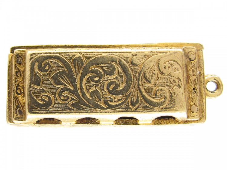 Gold Harmonica Pendant