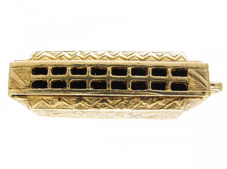 Gold Harmonica Pendant