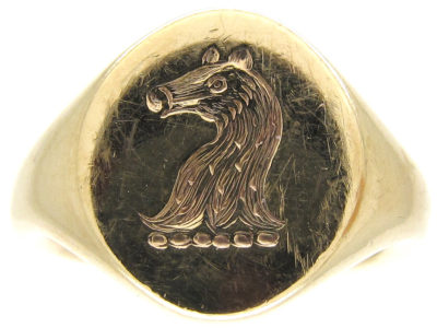 Bear's Head 9ct Gold Signet Ring