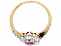 Art Deco Ruby & Diamond Cluster Ring