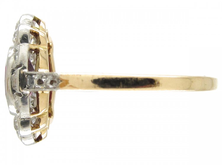 Art Deco Ruby & Diamond Cluster Ring