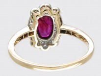 Art Deco Ruby & Diamond Cluster Ring