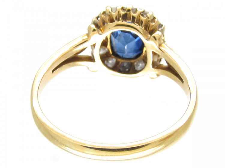 Edwardian Sapphire & Diamond Cluster Ring