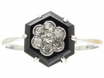 Art Deco Hexagonal Onyx & Diamond Ring