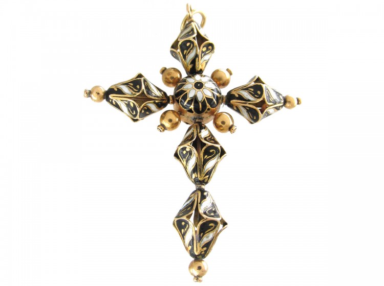 Gold Swiss Enamel Regency Cross