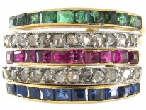 French Multi Gem Harem Ring