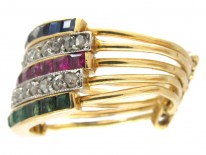 French Multi Gem Harem Ring