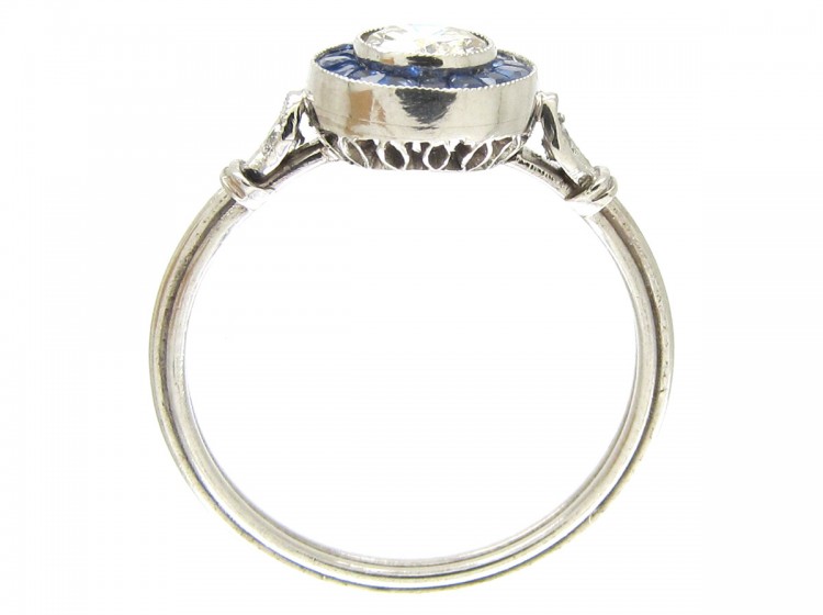 Art Deco Sapphire & Diamond Target Cluster Ring