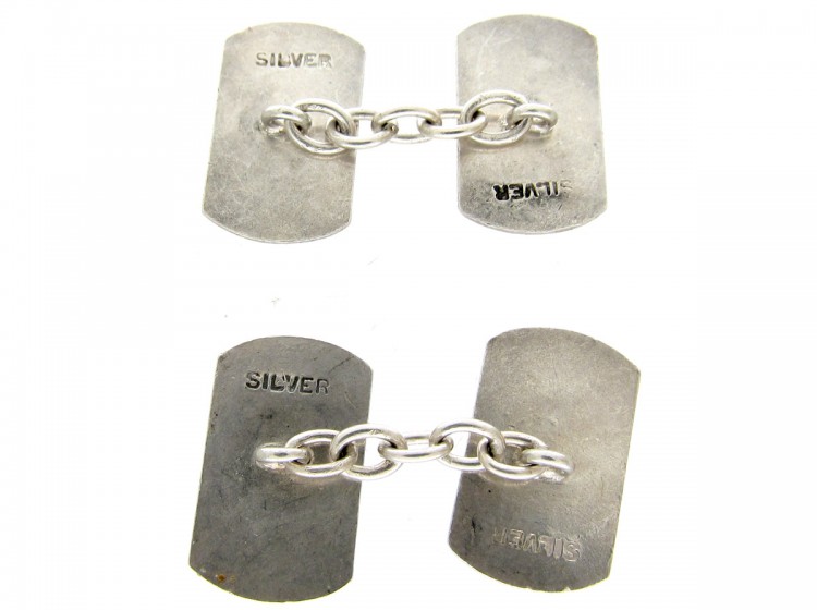 Art Deco Silver & Enamel Cufflinks