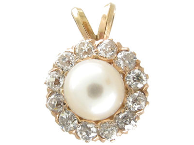 Pearl & Diamond Cluster Pendant