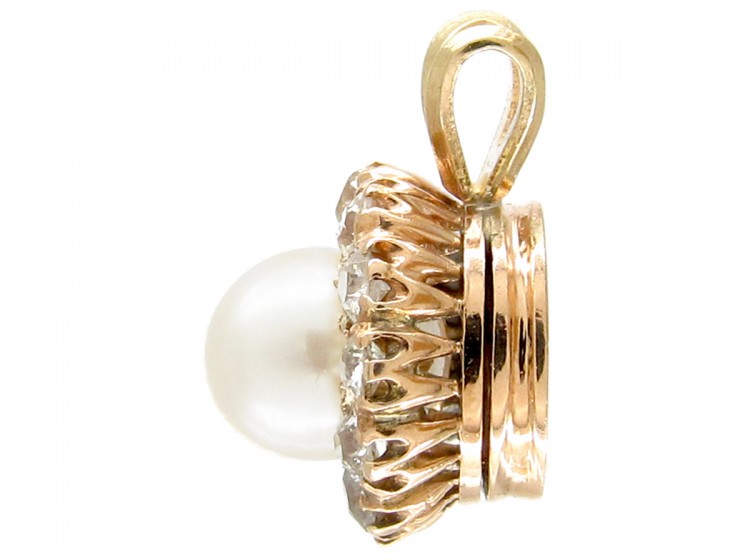 Pearl & Diamond Cluster Pendant