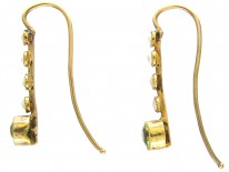 Edwardian Natural Split Pearl & Peridot Drop Earrings