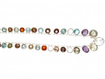 Edwardian Silver multi Gemstone Necklace