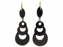 Victorian Tortoiseshell Pique Treble Hoop Earrings
