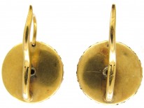 Victorian 18ct Gold, Onyx & Rose Diamond Earrings