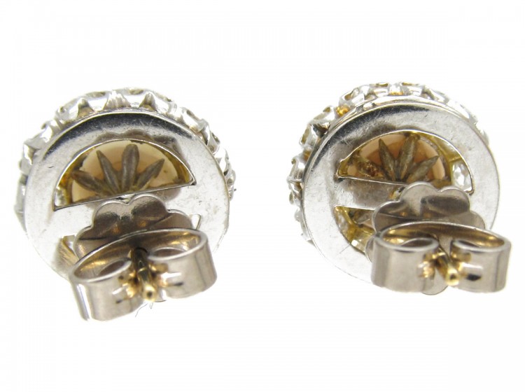 Diamond & Natural Pearl Earrings