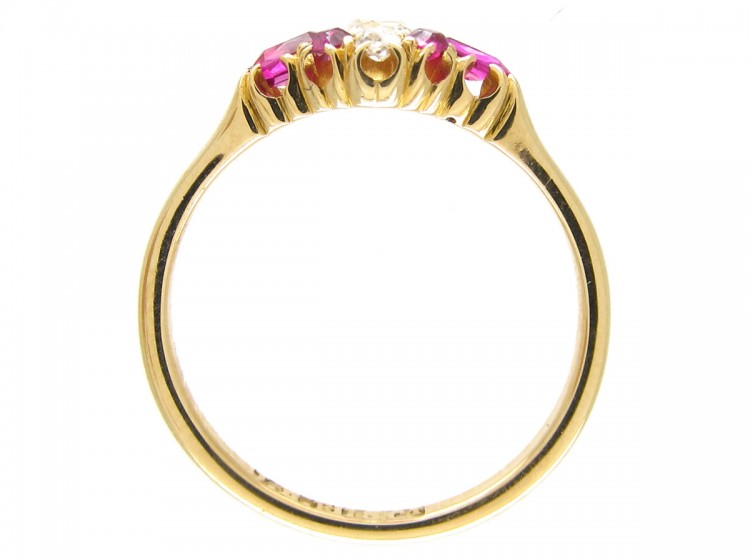 Ruby & Diamond Edwardian Cluster Ring