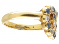 Edwardian 18ct Gold Intertwined Sapphire & Diamond Hearts Ring