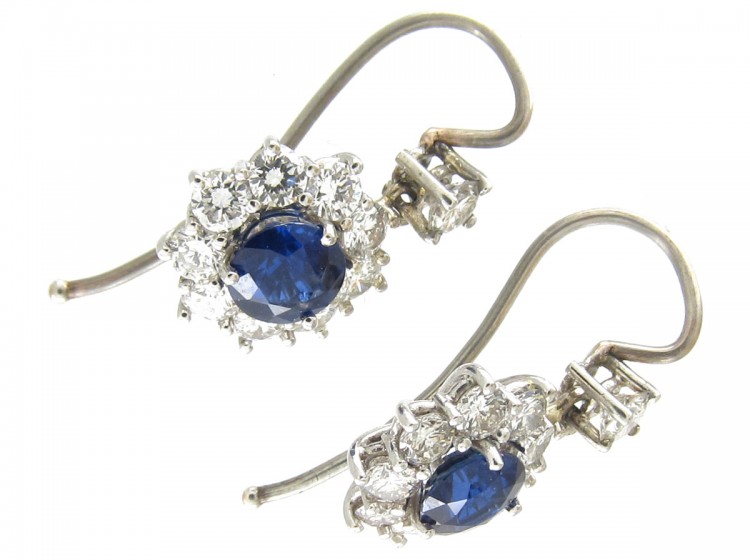Sapphire & Diamond Drop Earrings