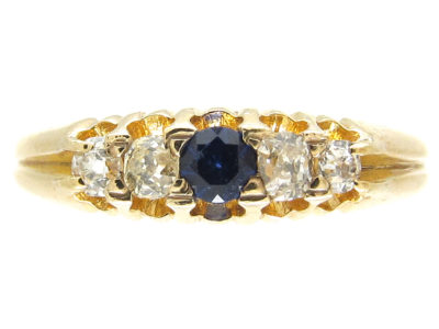Victorian Sapphire & Diamond Five Stone Ring