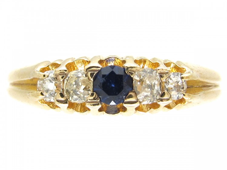 Victorian Sapphire & Diamond Five Stone Ring