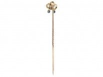 Art Nouveau Cabochon Sapphire & Gold Stickpin