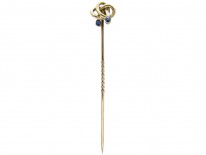 Art Nouveau Cabochon Sapphire & Gold Stickpin
