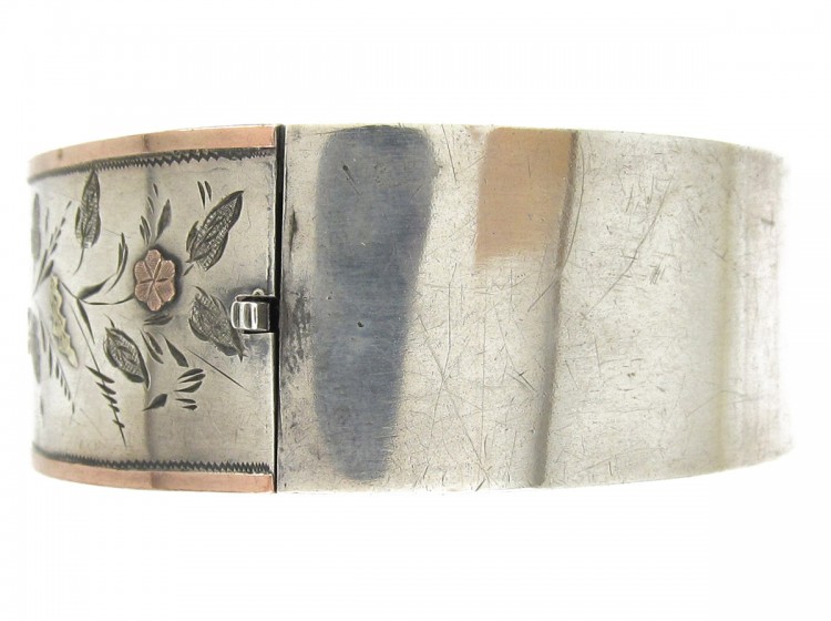Victorian Silver Bangle with Gold Overlay
