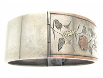 Victorian Silver Bangle with Gold Overlay
