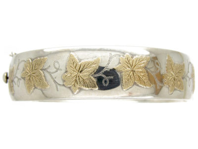Silver & Gold Overlay Maple Leaf Bangle